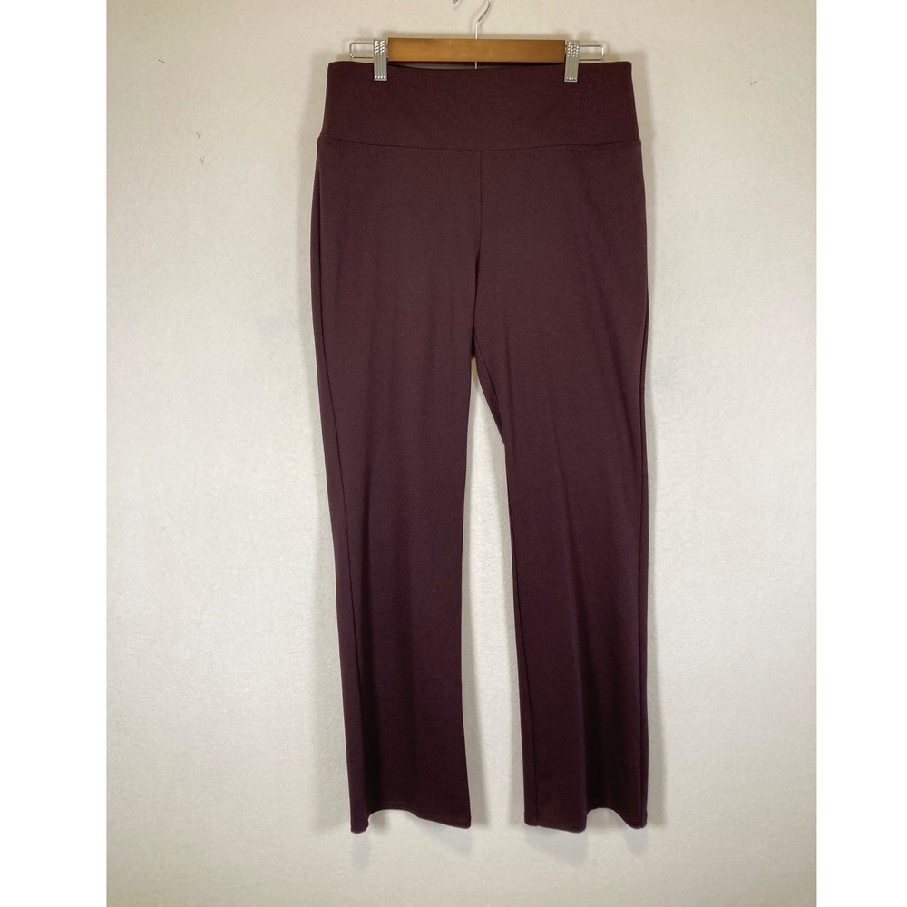 Professional Apt 9 Women Large Burgundy Ponte Knit Tummy Control Bootcut Pants
